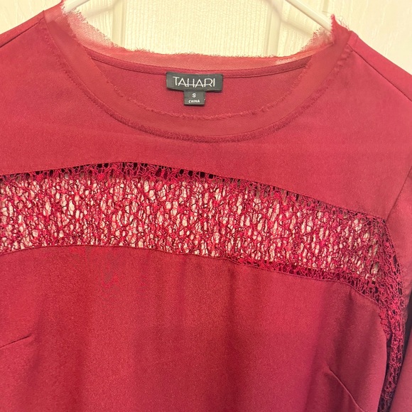 Tahari Lace Cut Out Top - Picture 3 of 4